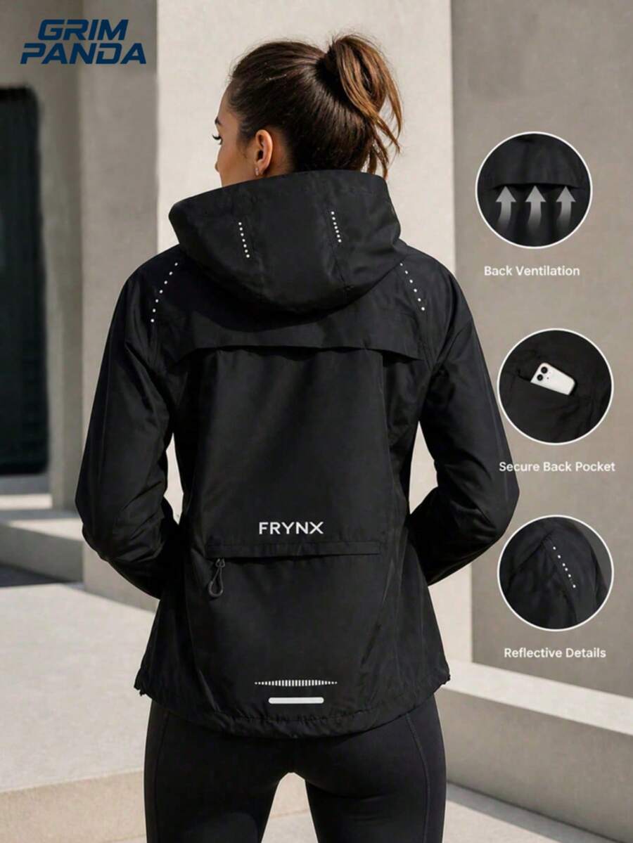 Manteau géométrique veste softshell capuche femme — manches longues