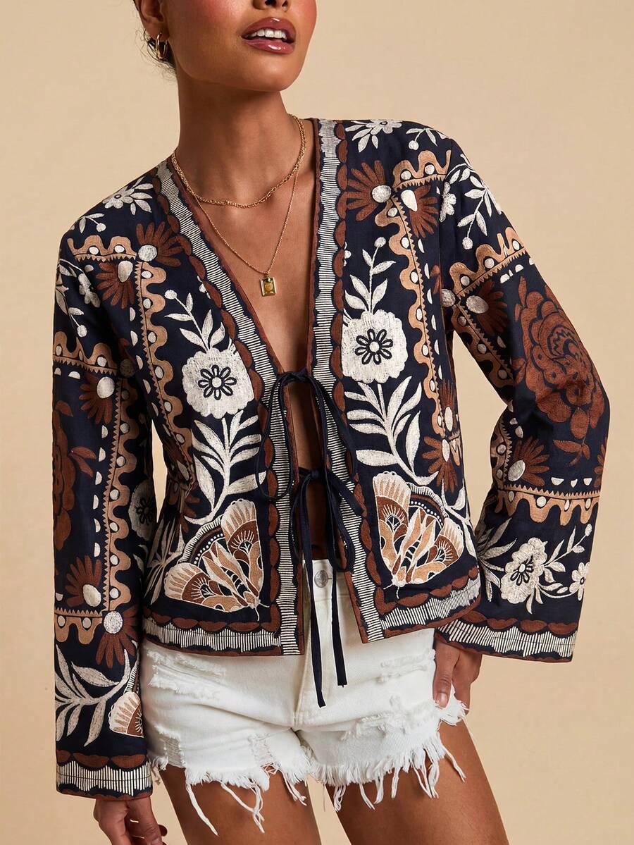 Blouse large ample manches femme — nœud